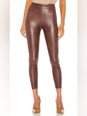 Commando Brown Croc High Rise Faux Leather Animal Legging M